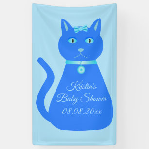 Banderoles Cute Blue Baby Boy Chat Baby shower personnalisé