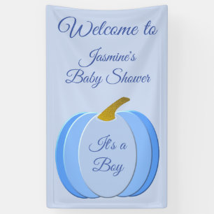 Banderoles Cute Blue Baby Boy Citrouille Baby shower personna