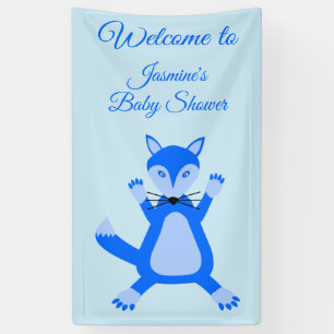 Banderoles Cute Blue Baby Boy Fox Baby shower personnalisé
