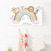 Banderoles Cute Boho Safari Animals 1st Birthday Banner (En situation)