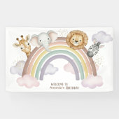 Banderoles Cute Boho Safari Animals 1st Birthday Banner (Horizontal)