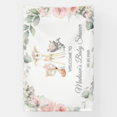 Banderoles Cute Bois Animaux Floraux Baby showers Contexte (Verticale)