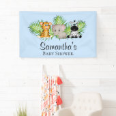 Banderoles Cute Boy Baby shower bleu Safari Jungle (En situation)