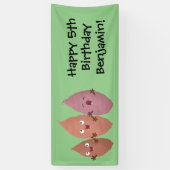 Banderoles Cute chantant des patates douces caricaturales lég (Vertical)