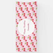 Banderoles Cute Cherry 1ère fête d'anniversaire (Vertical)