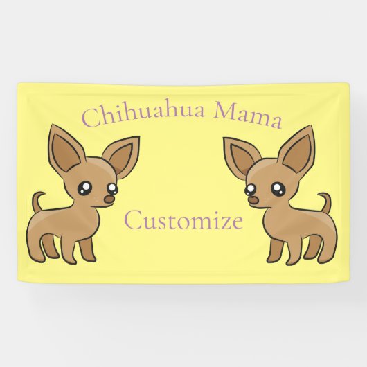 Banderoles Cute Chihuahua Mama Art Thunder_Cove (Horizontal)