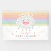 Banderoles Cute Cloud Raindrops Baby shower neutre pour les f (Horizontal)