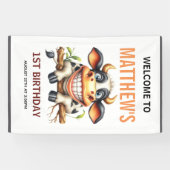 Banderoles Cute Crazy Cow Farm Theme 1st Birthday (Horizontal)