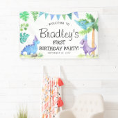 Banderoles Cute Dinosaur 1er anniversaire (En situation)