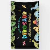 Banderoles Cute Dinosaur Boy First Birthday Party (Vertical)