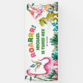 Banderoles Cute Dinosaur Dig Enfants préhistoriques 3e annive (Vertical)