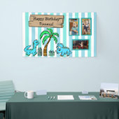 Banderoles Cute Dinosaur et Photo Boy's Birthday (Salon professionnel)
