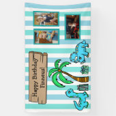 Banderoles Cute Dinosaur et Photo Boy's Birthday (Vertical)