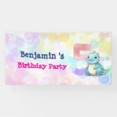 Banderoles Cute Dinosaur ruer garçon 5e anniversaire fête (Horizontal)