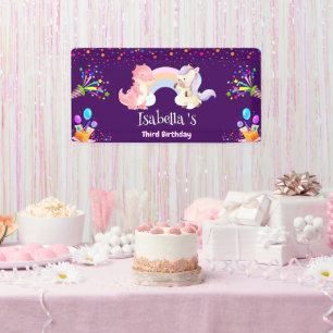 Banderoles Cute Dinosaur Unicorn arc-en-ciel enfant d'anniver