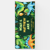 Banderoles Cute Dinosaures Combiné Anniversaire (Vertical)