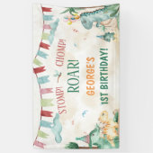 Banderoles Cute Dinosaurs Stomp Chomp Roar Boy Birthday (Vertical)