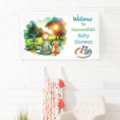 Banderoles Cute Disk Golf Boy's Baby shower Affiche de bienve (En situation)