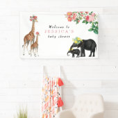 Banderoles Cute Elephant & Giraffe Baby shower Affiche de bie (En situation)