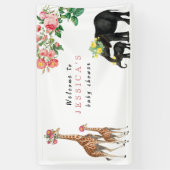 Banderoles Cute Elephant & Giraffe Baby shower Affiche de bie (Vertical)