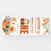 Banderoles Cute Fall Turkey Thanksgiving 1st Birthday Welcome (Horizontal)
