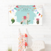Banderoles Cute Fiesta Llama & Cactus Anniversaire de enfant (En situation)
