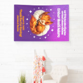 Banderoles Cute Fox Cub Asleep in Starry Sky Baby Welcome (Insitu)