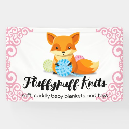 Banderoles Cute fox fil tricot tricot crochet filé main (Horizontal)