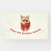 Banderoles Cute Fox in a Red Scarf Autumn Image Birthday (Horizontal)
