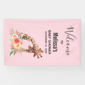 Banderoles Cute Giraffe Aquarelle Maman & Babe Baby shower (Horizontal)