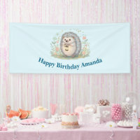 Cute Hedgehog avec Lantern Anniversaire
