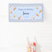 Banderoles Cute Ice Cream Cone Blue Kids Boy Anniversaire (Insitu)