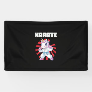 Banderoles Cute Karate Unicorn Karate Japonais Arts martiaux