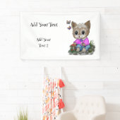 Banderoles Cute Kitty Chat et Papillon (En situation)