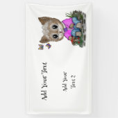 Banderoles Cute Kitty Chat et Papillon (Vertical)