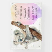 Banderoles Cute Koala Bear C'est un Baby shower rose fille (Verticale)