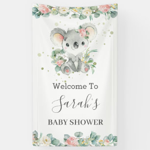 Banderoles Cute Koala Eucalyptus Floral Welcome Backdrop Bann