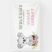 Banderoles Cute Koala ours fille Baby shower Affiche de bienv (Vertical)