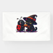 Banderoles Cute Ladybug et chat noir Halloween classique T-Sh (Horizontal)