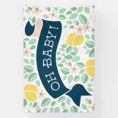 Banderoles Cute Lemon Jaune Baby shower Feuille (Verticale)