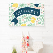 Banderoles Cute Lemon Jaune Baby shower Feuille (Insitu)