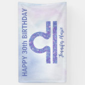 Banderoles Cute Libra Custom Purple Bonne fête d'anniversaire (Vertical)