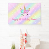 Banderoles Cute licorne fille de 4ème anniversaire (Insitu)