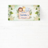 Banderoles Cute Lion Giraffe Fleur tropicale Fête d'anniversa (Insitu)