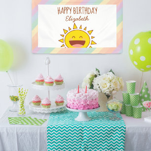 Banderoles Cute Little Rainbow Sunshine Bonne fête d'annivers