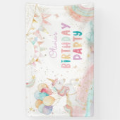 Banderoles Cute Magique Unicorn Rainbow fête d'anniversaire (Vertical)