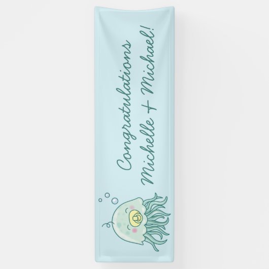 Banderoles Cute méduse Baby shower Kawaii (Vertical)