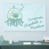 Banderoles Cute méduse Baby shower Kawaii Blue Boy (Salon professionnel)