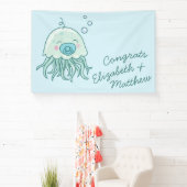 Banderoles Cute méduse Baby shower Kawaii Blue Boy (Insitu)