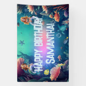 Banderoles Cute Mermaid Invitation de fête d'anniversaire (Verticale)